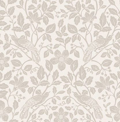 Westbury Forest Marlow Bird Vine Wallpaper - Bone