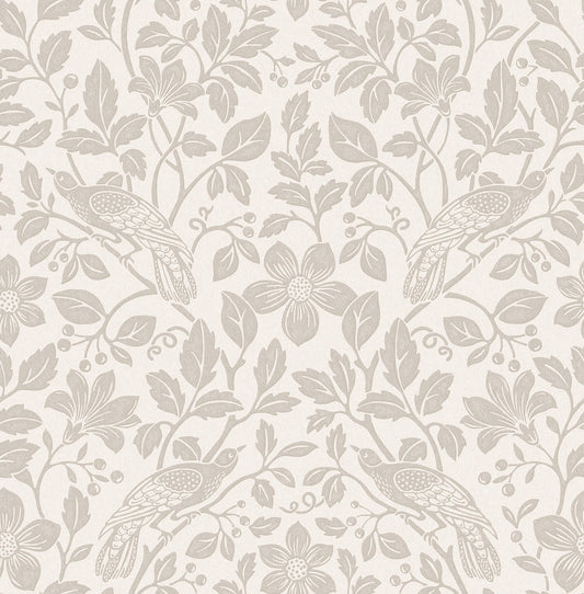 Westbury Forest Marlow Bird Vine Wallpaper - Bone