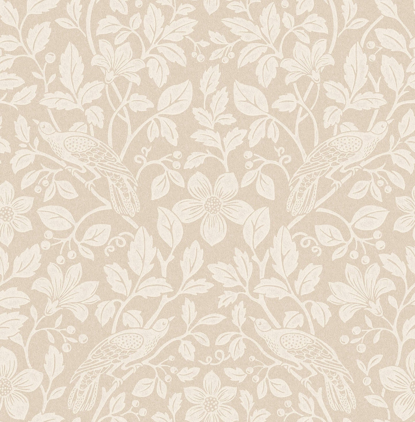 Westbury Forest Marlow Bird Vine Wallpaper - Beige