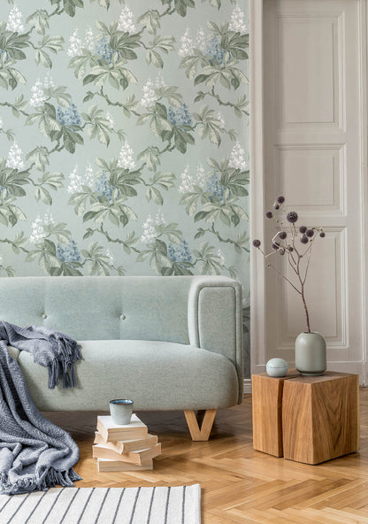 Westbury Forest Chestnut Floral Wallpaper - Blue