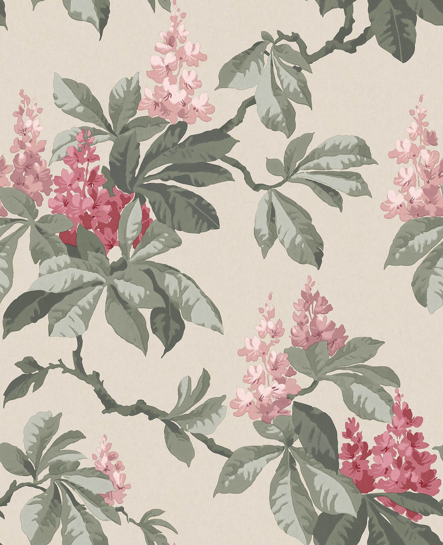 Westbury Forest Chestnut Floral Wallpaper - Pink