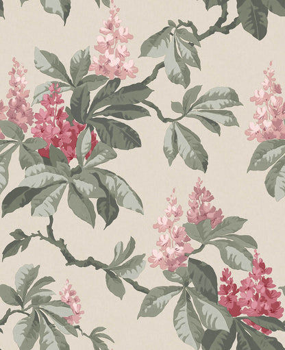 Westbury Forest Chestnut Floral Wallpaper - Pink