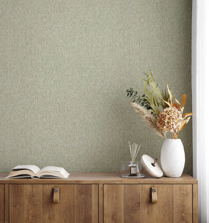 Westbury Forest Herringbone Tweed Wallpaper - Green