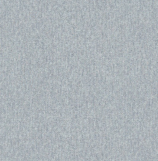 Westbury Forest Herringbone Tweed Wallpaper - Blue