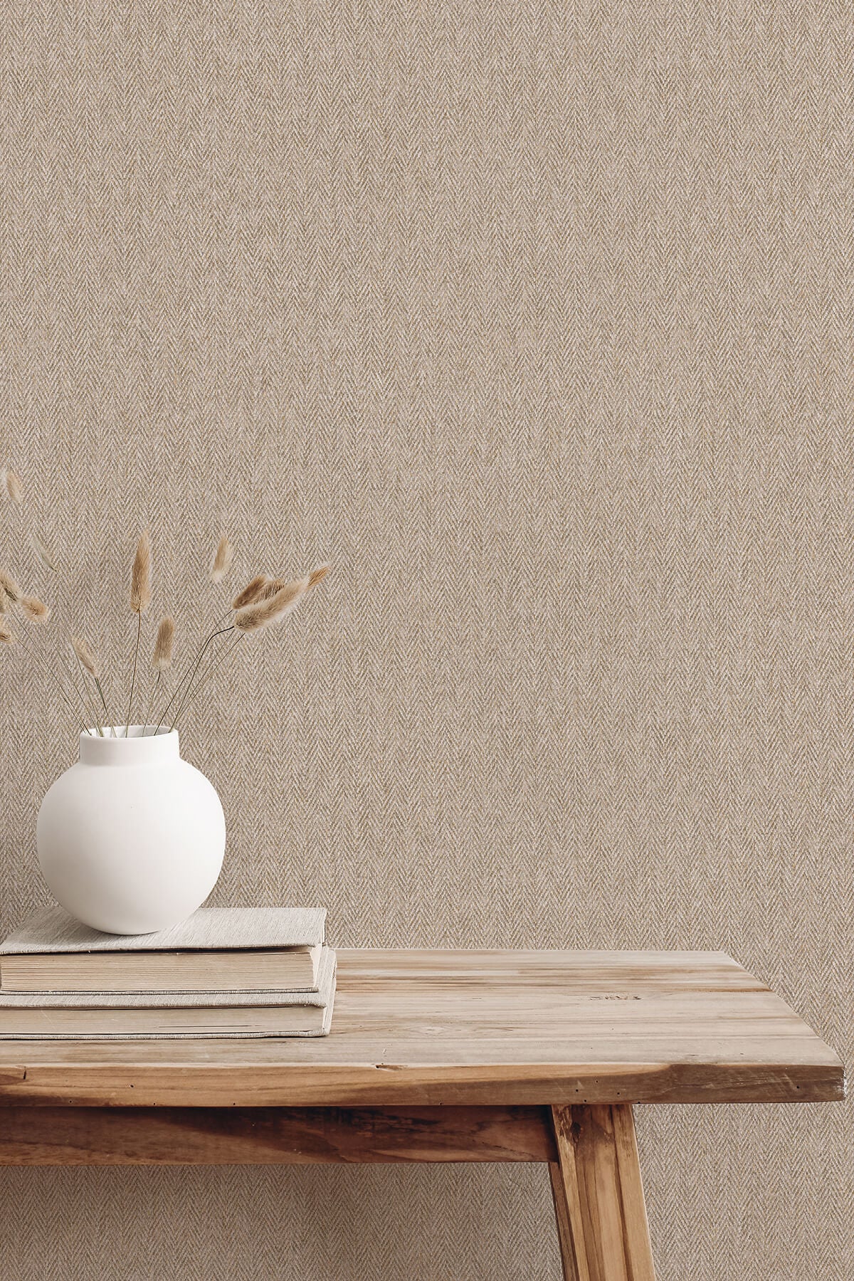 Westbury Forest Herringbone Tweed Wallpaper - Neutral