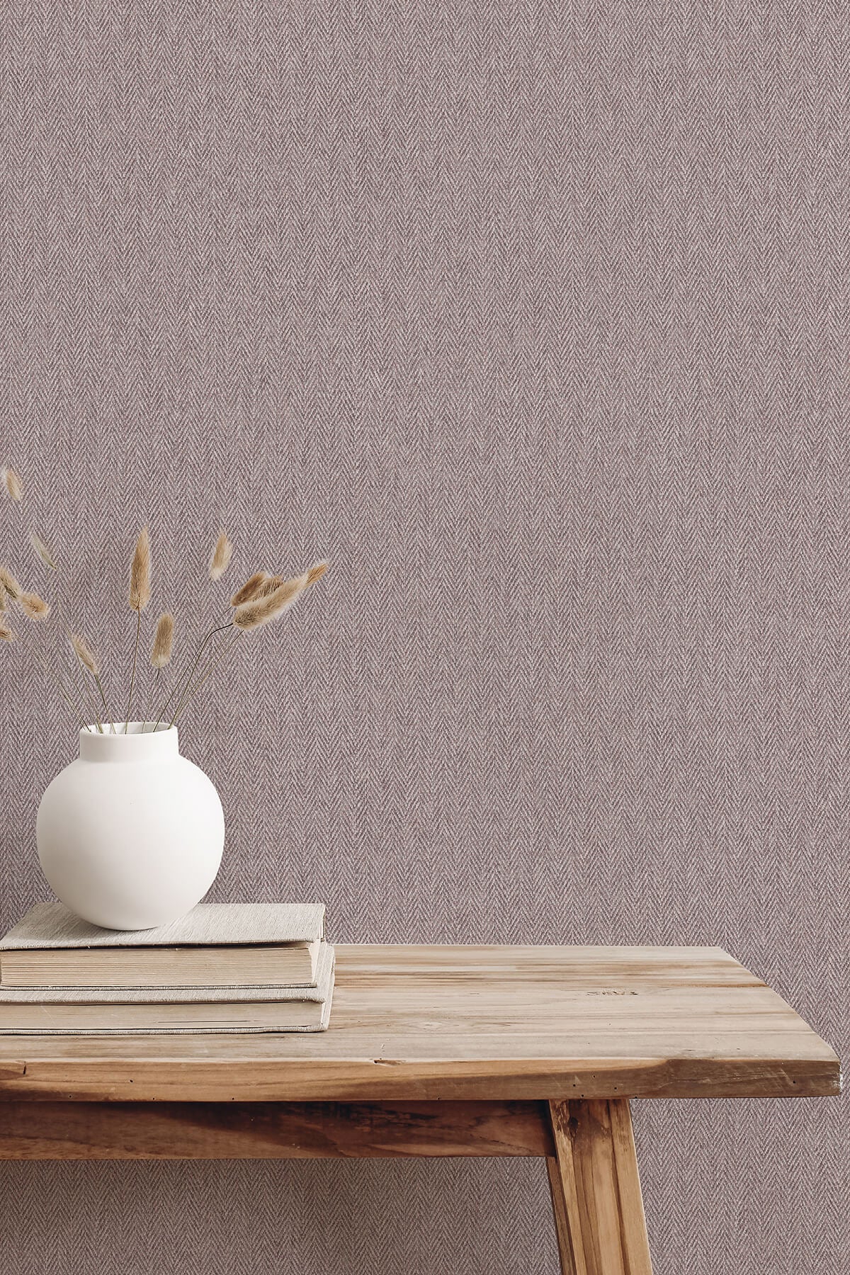 Westbury Forest Herringbone Tweed Wallpaper - Lavender