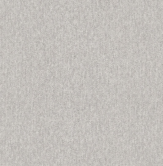 Westbury Forest Herringbone Tweed Wallpaper - Grey