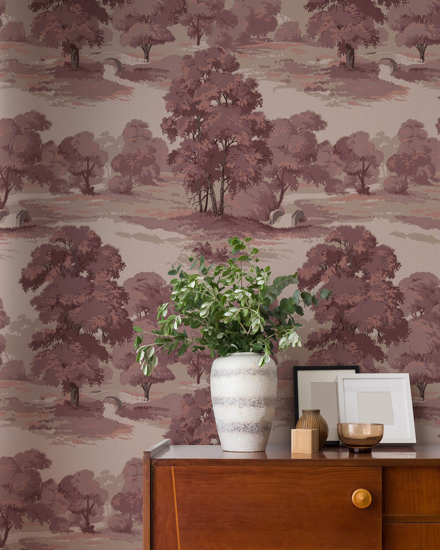 Westbury Forest Sherwood Glade Wallpaper - Merlot