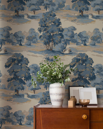 Westbury Forest Sherwood Glade Wallpaper - Blue