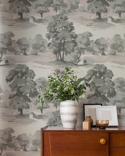 Westbury Forest Sherwood Glade Wallpaper - Grey