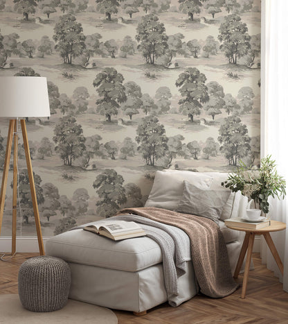 Westbury Forest Sherwood Glade Wallpaper - Grey