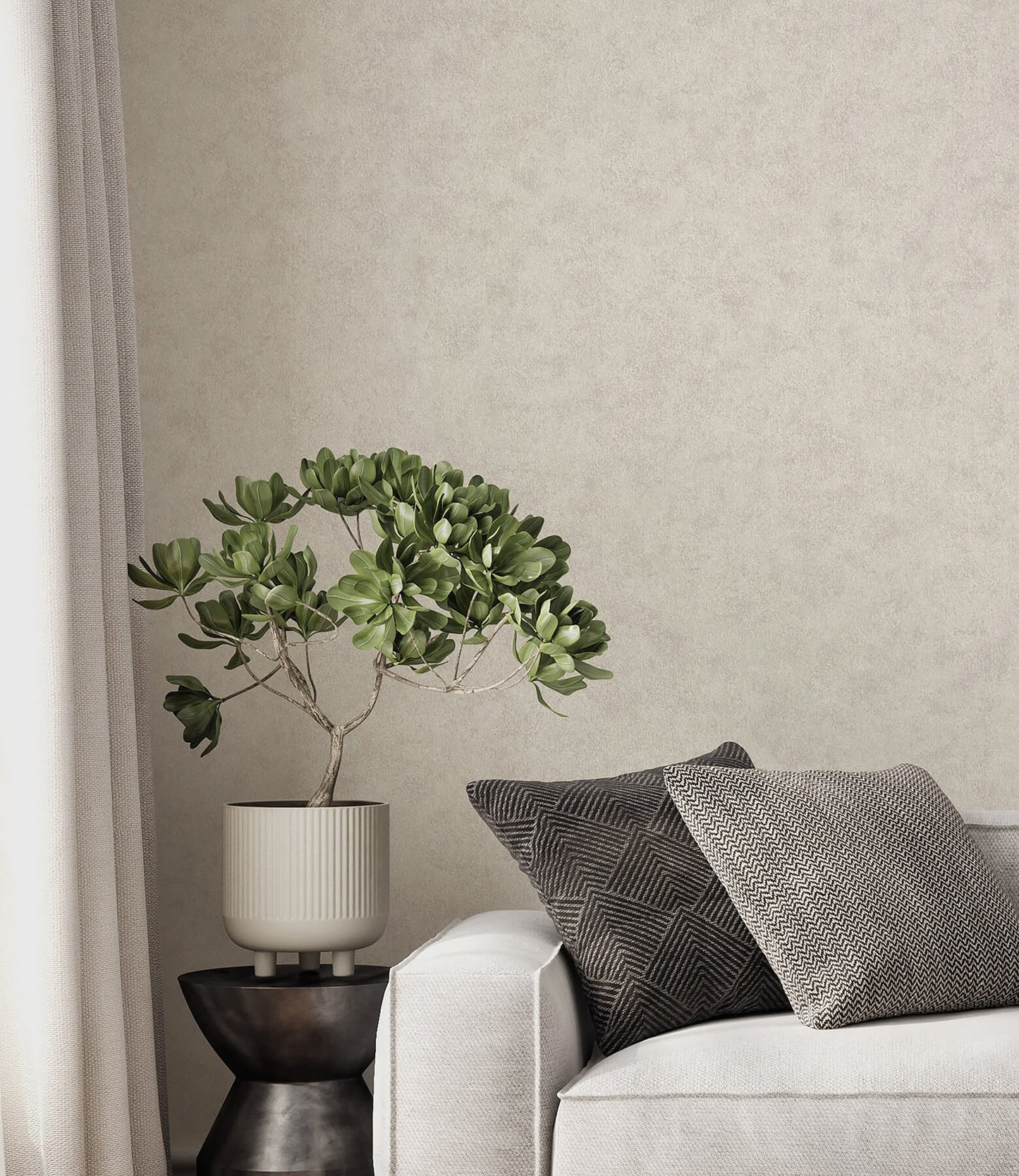 Westbury Forest Heritage Plain Wallpaper - Light Grey