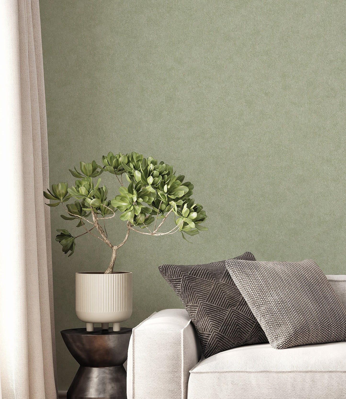 Westbury Forest Heritage Plain Wallpaper - Green