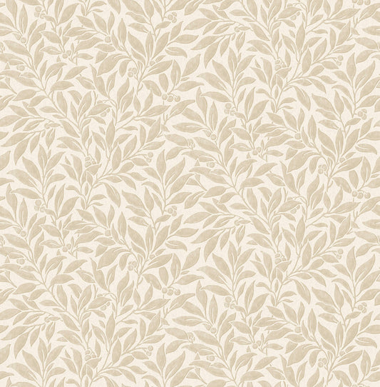 Westbury Forest Winter Berry Vine Wallpaper - Beige