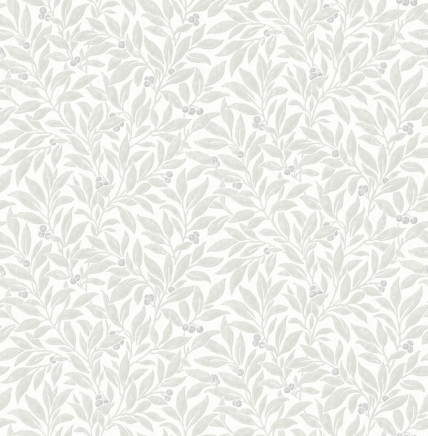 Westbury Forest Winter Berry Vine Wallpaper - Light Grey