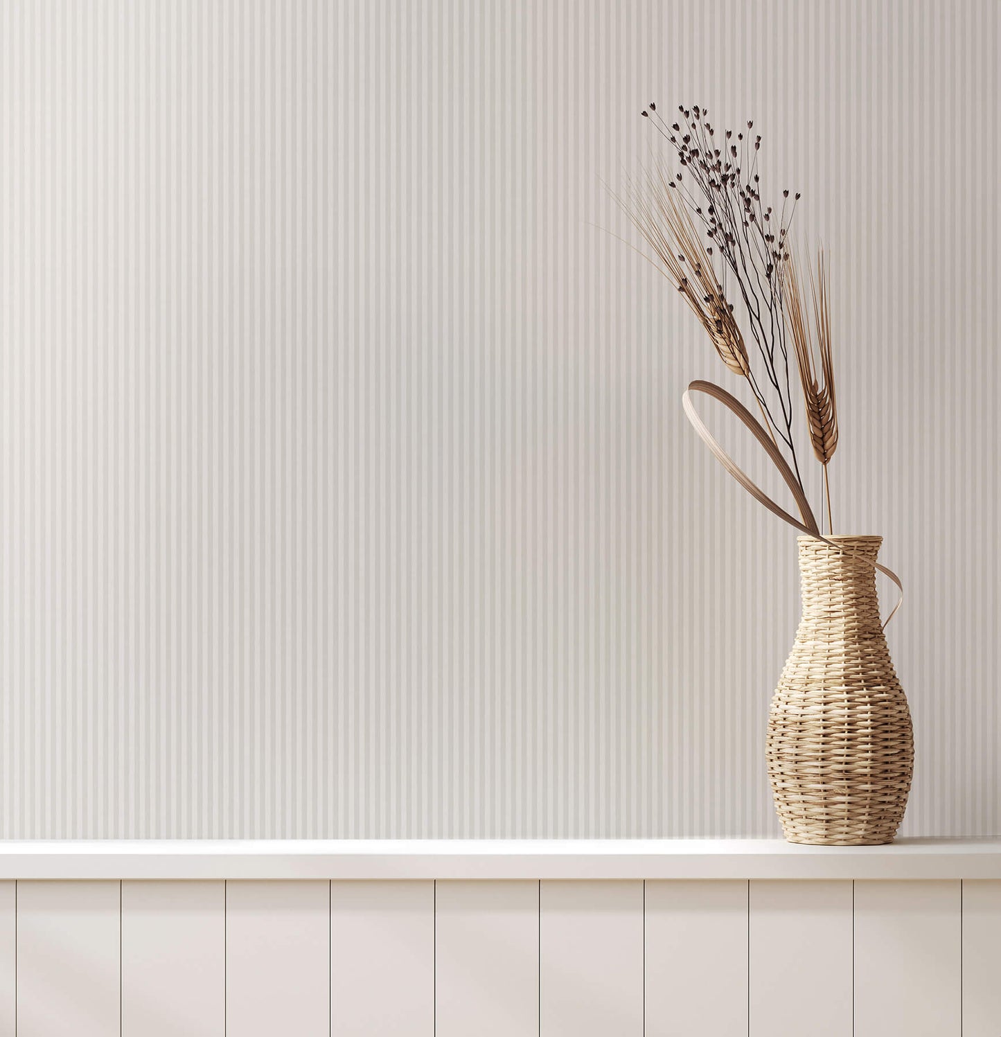 Westbury Forest Ticking Stripe Wallpaper - Light Grey