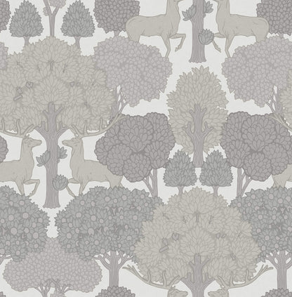 Westbury Forest Forest of Arden Deer Wallpaper - Grey