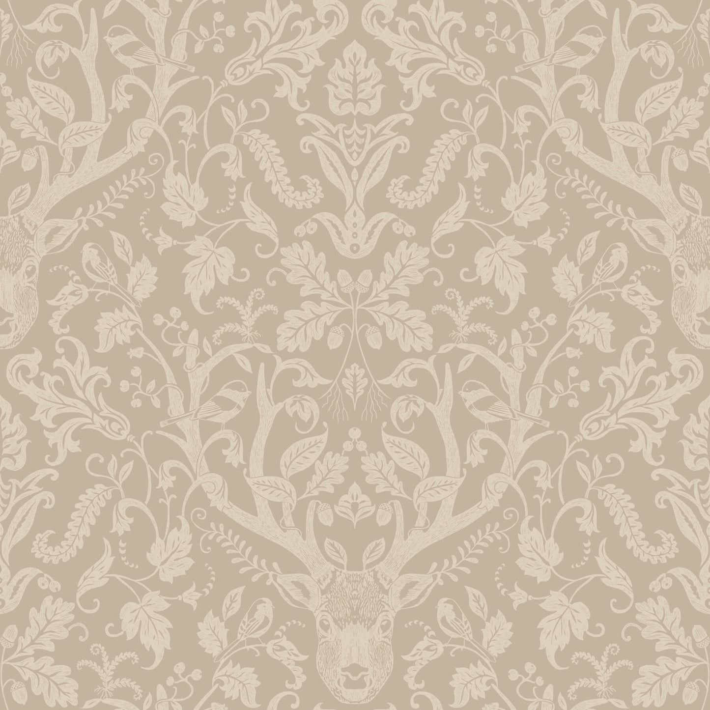 Chesapeake Oak & Moss Kiwassa Wallpaper - Light Brown