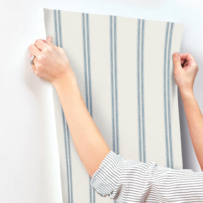 Chesapeake Oak & Moss Johnny Stripes Wallpaper - Blue