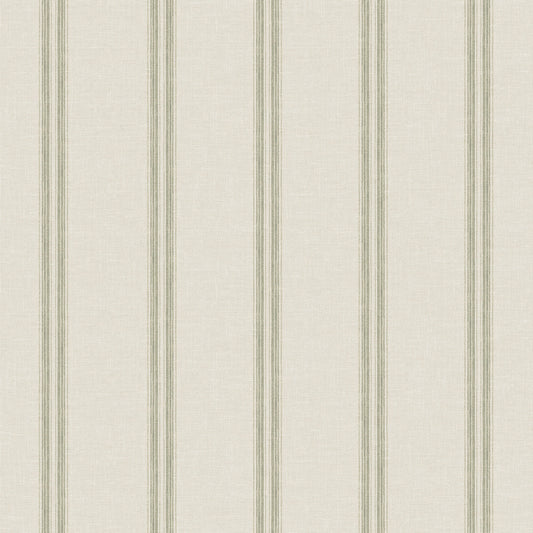 Chesapeake Oak & Moss Johnny Stripes Wallpaper - Green
