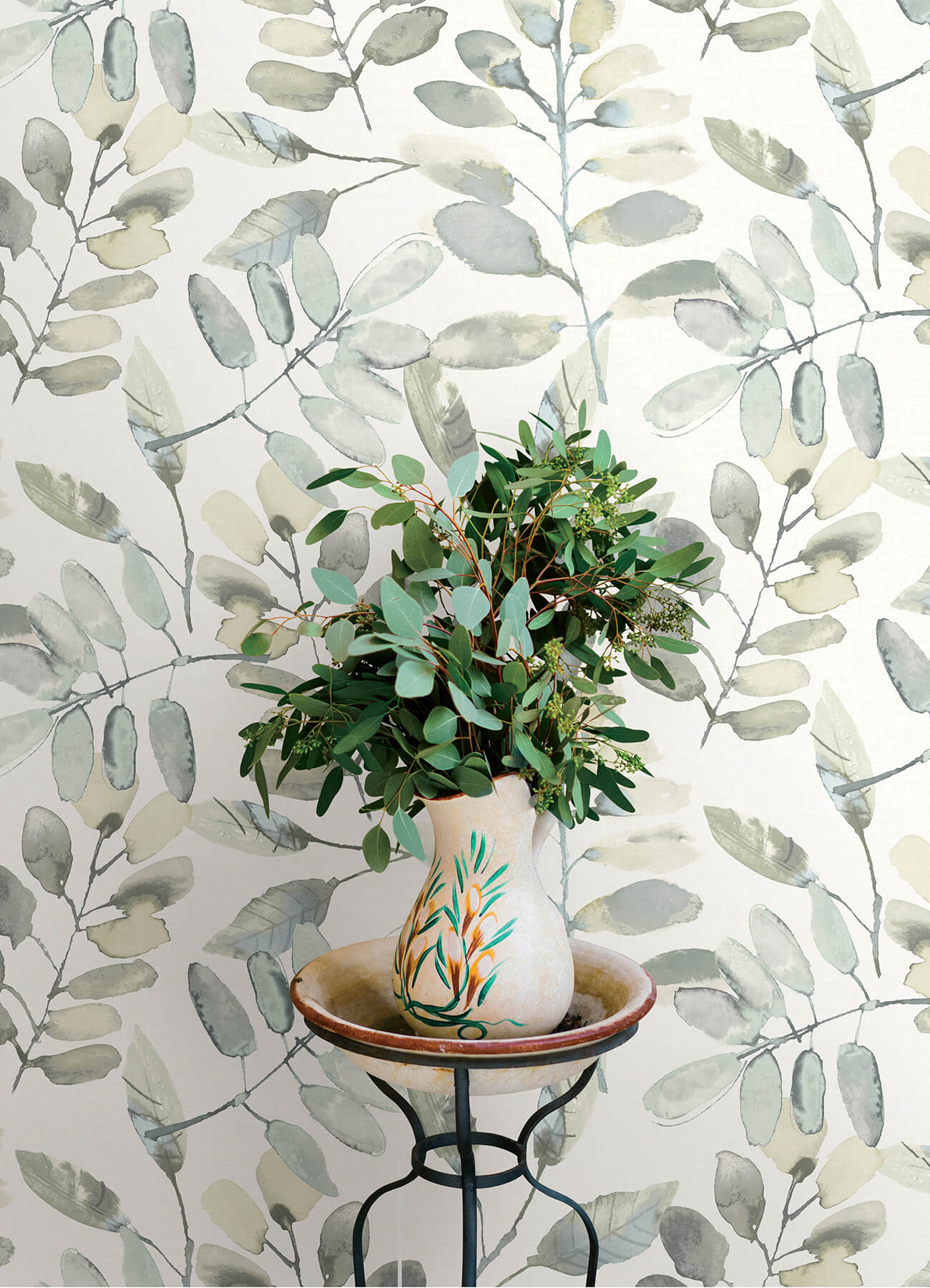 Chesapeake Oak & Moss Pinnate Wallpaper - Gray