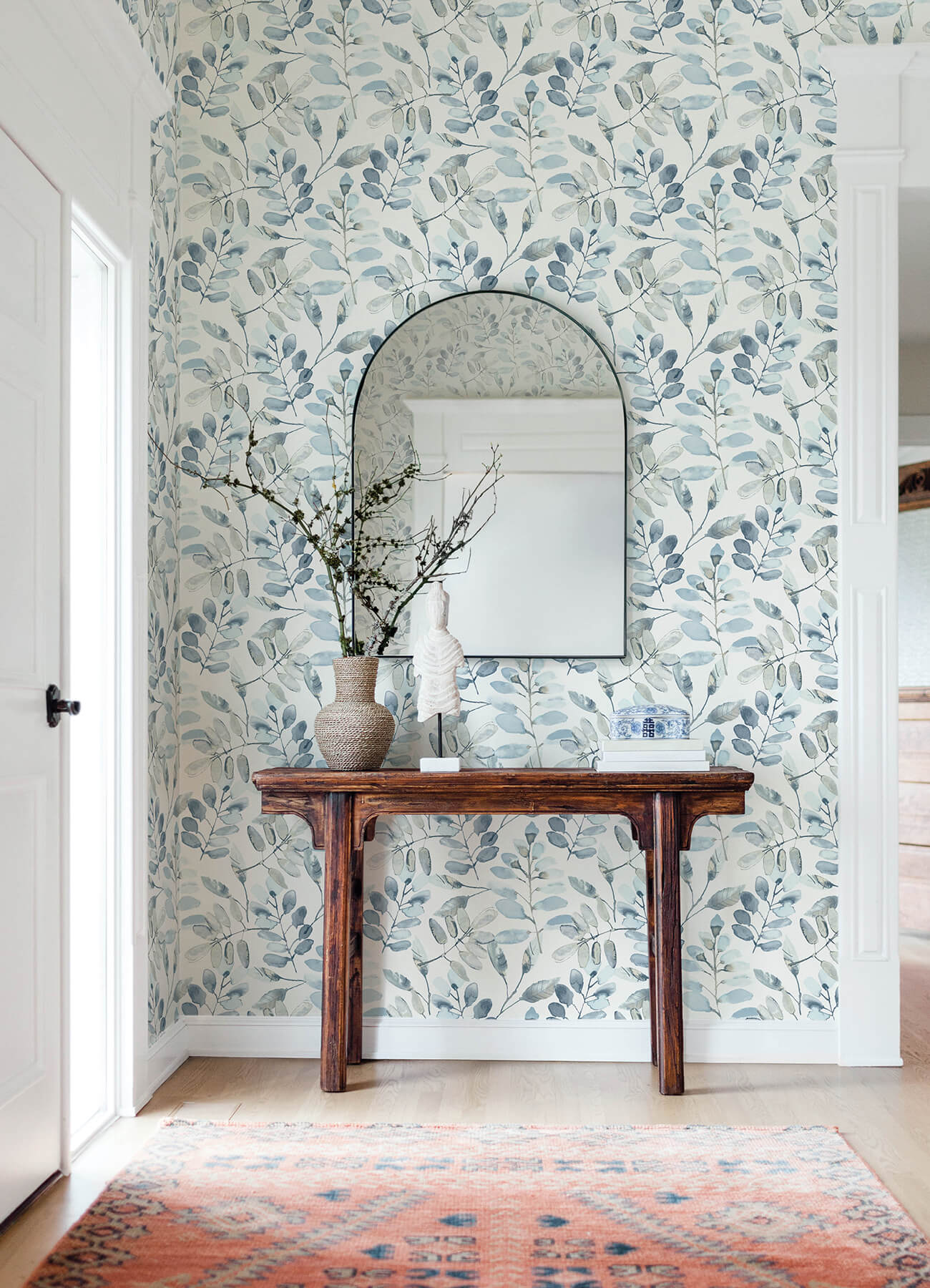 Chesapeake Oak & Moss Pinnate Wallpaper - Blue