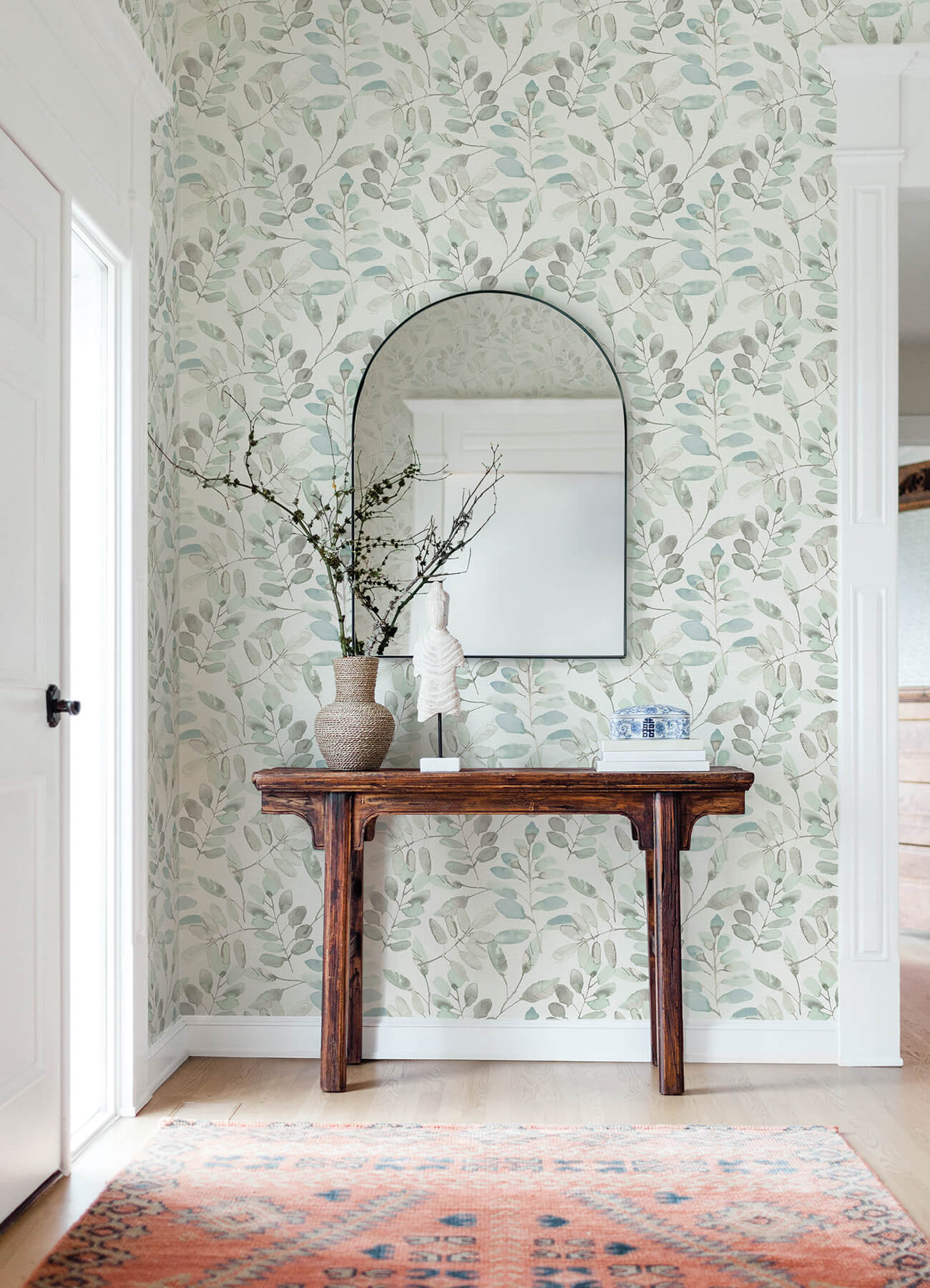 Chesapeake Oak & Moss Pinnate Wallpaper - Mint