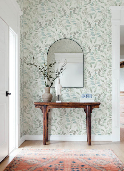 Chesapeake Oak & Moss Pinnate Wallpaper - Mint
