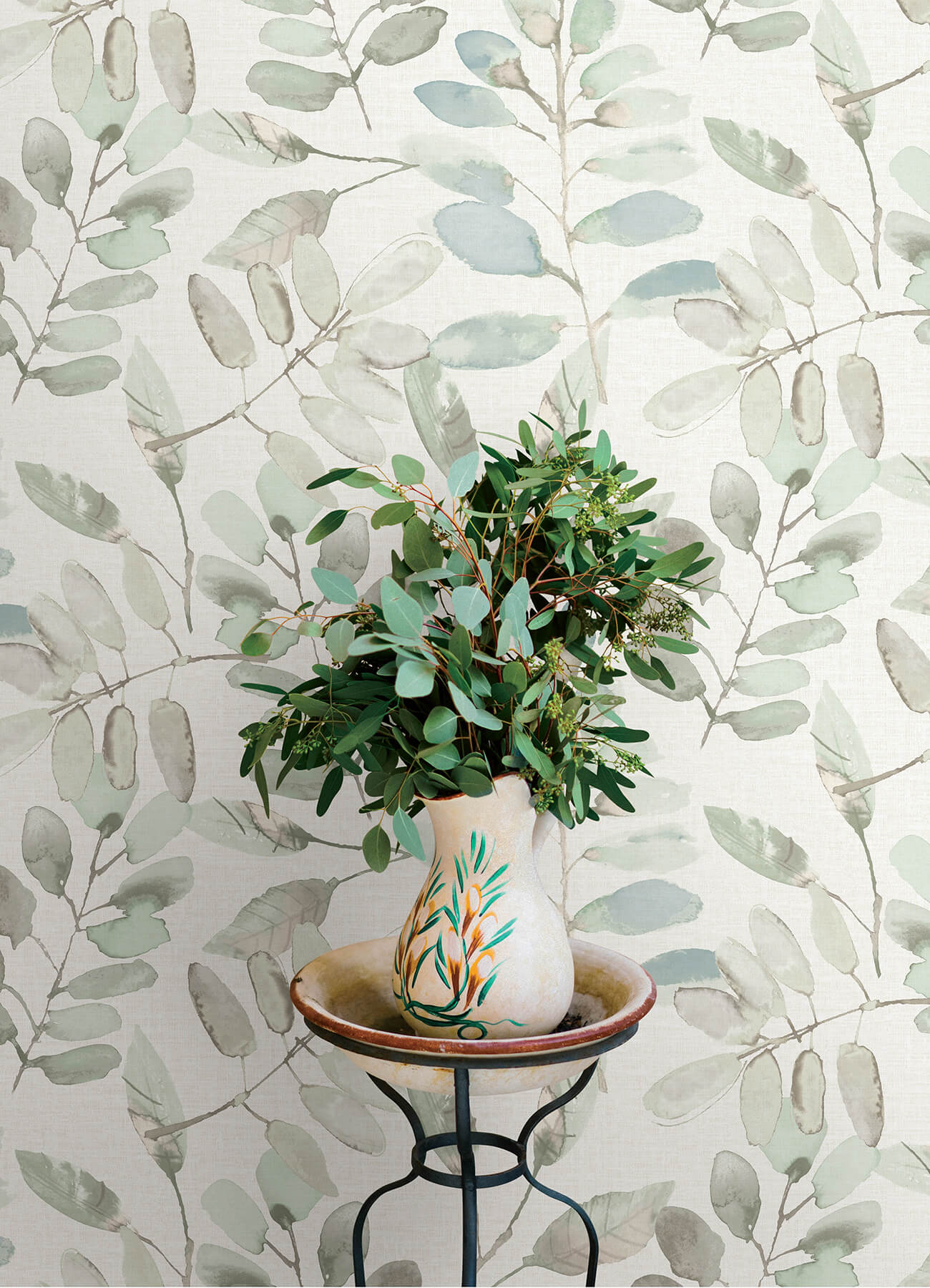 Chesapeake Oak & Moss Pinnate Wallpaper - Mint