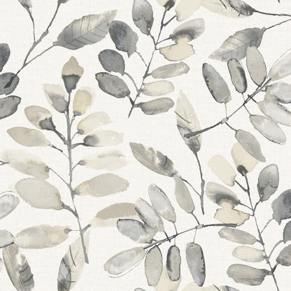 Chesapeake Oak & Moss Pinnate Wallpaper - Charcoal