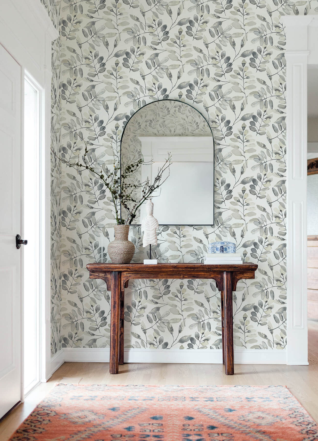 Chesapeake Oak & Moss Pinnate Wallpaper - Charcoal