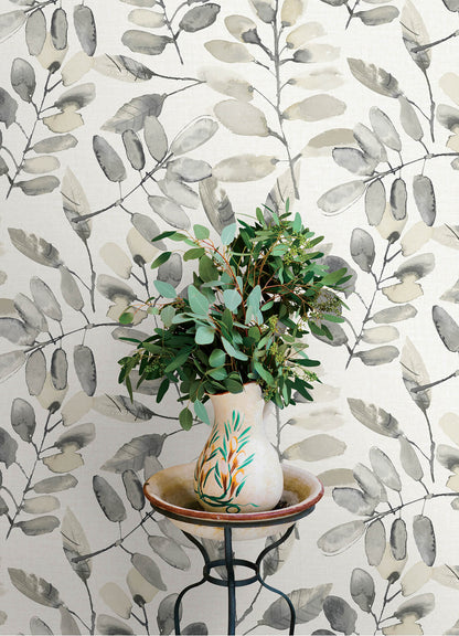 Chesapeake Oak & Moss Pinnate Wallpaper - Charcoal