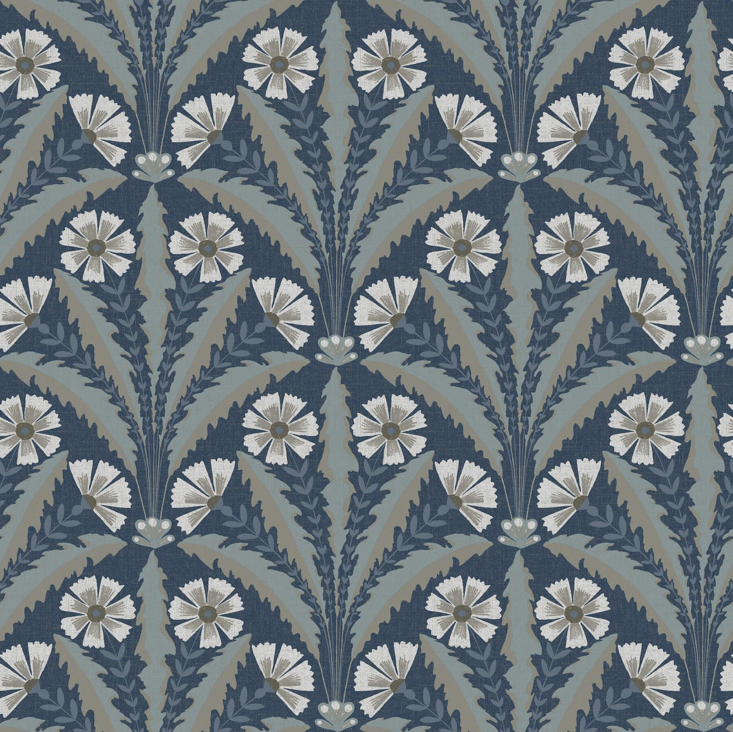Chesapeake Oak & Moss Tap Root Wallpaper - Dark Blue