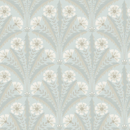 Chesapeake Oak & Moss Tap Root Wallpaper - Light Blue
