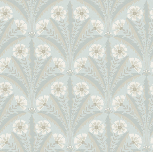 Chesapeake Oak & Moss Tap Root Wallpaper - Light Blue
