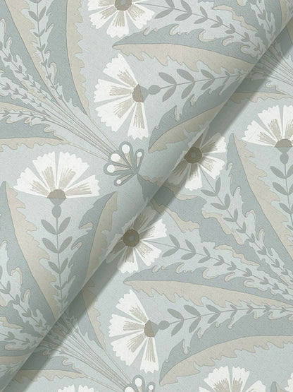 Chesapeake Oak & Moss Tap Root Wallpaper - Light Blue