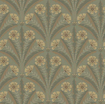 Chesapeake Oak & Moss Tap Root Wallpaper - Green