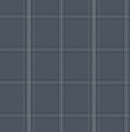 Chesapeake Oak & Moss Auberge Wallpaper - Dark Blue