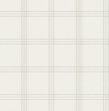 Chesapeake Oak & Moss Auberge Wallpaper - White