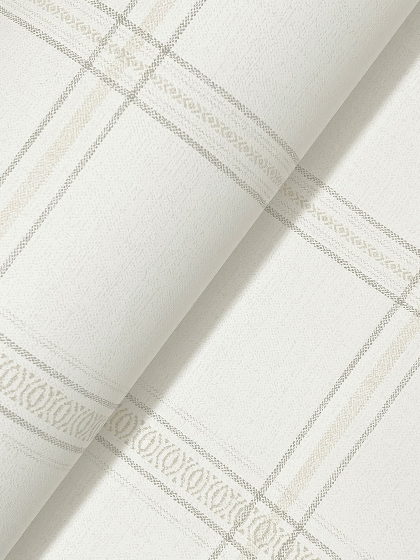 Chesapeake Oak & Moss Auberge Wallpaper - White