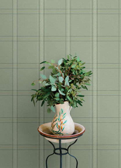 Chesapeake Oak & Moss Auberge Wallpaper - Sage