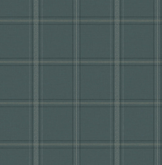 Chesapeake Oak & Moss Auberge Wallpaper - Teal