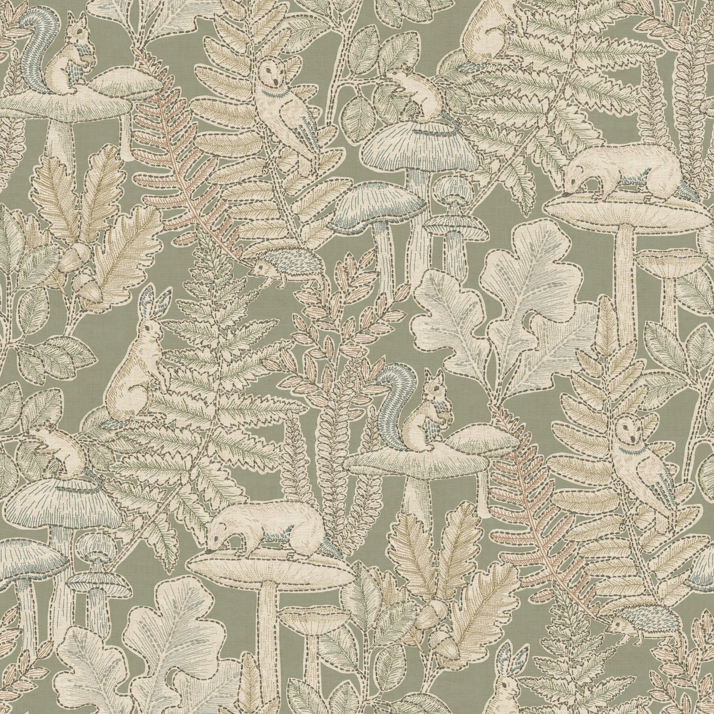 Chesapeake Oak & Moss Holt Wallpaper - Sage