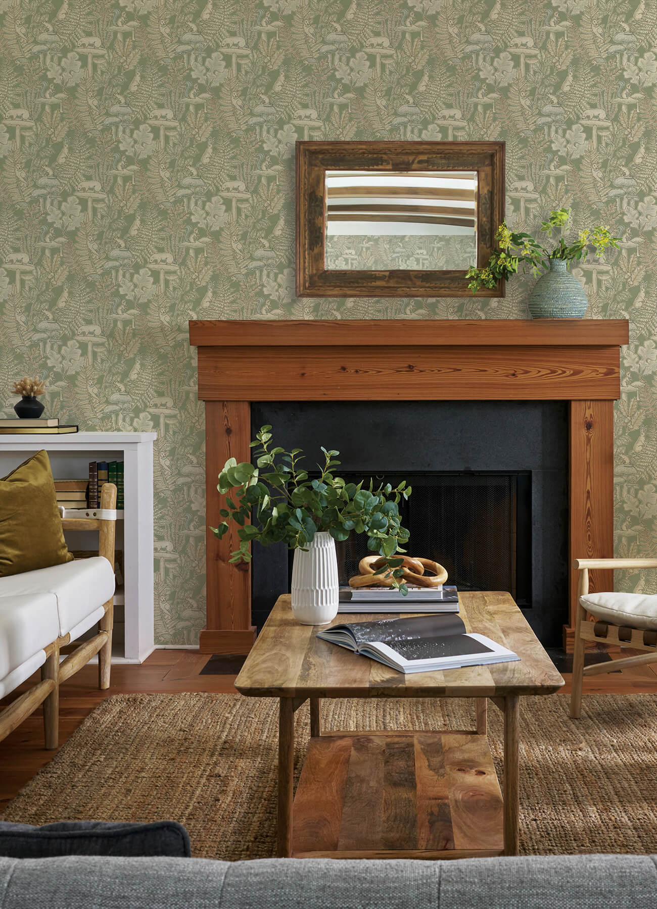 Chesapeake Oak & Moss Holt Wallpaper - Sage