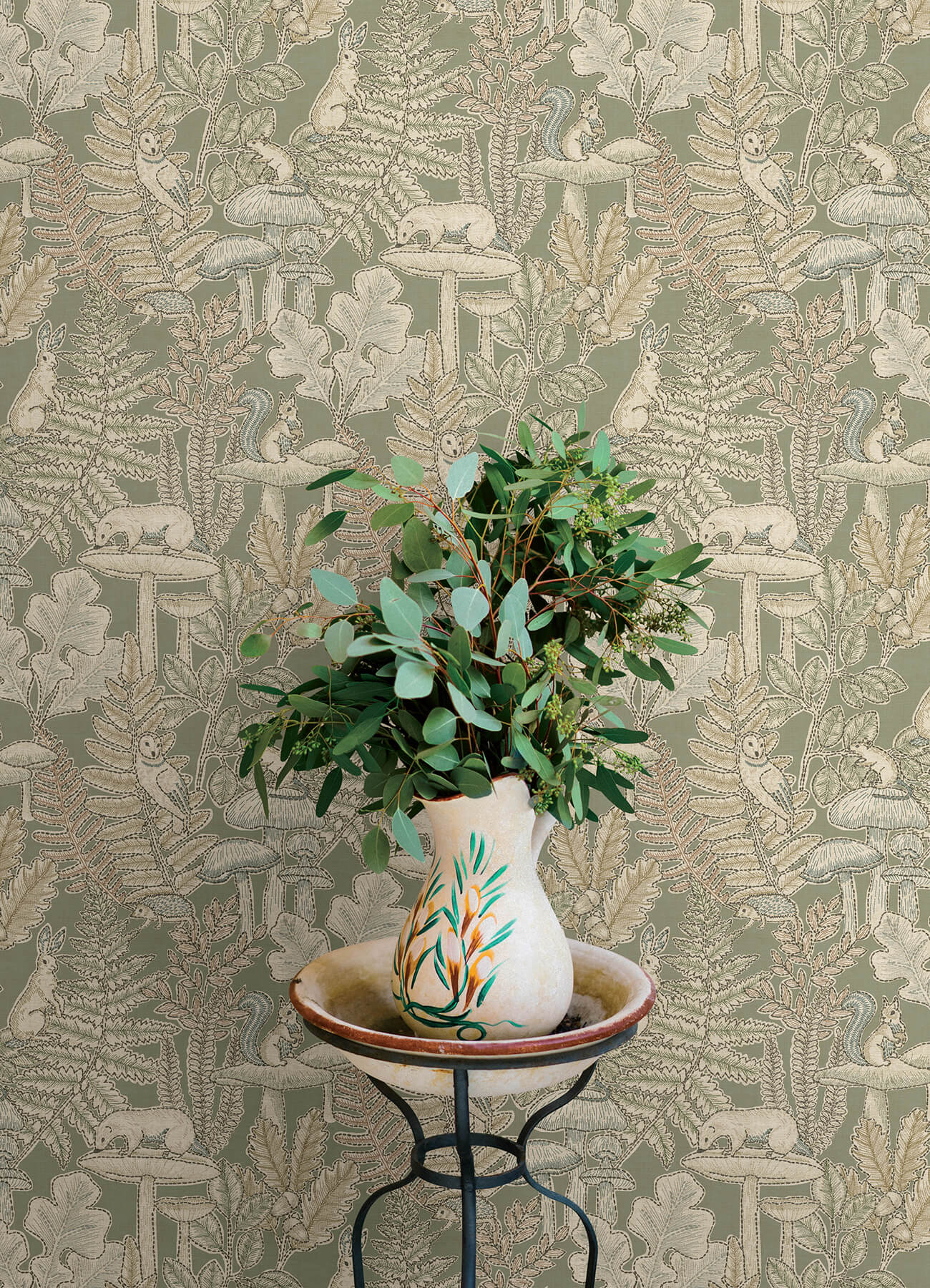 Chesapeake Oak & Moss Holt Wallpaper - Sage