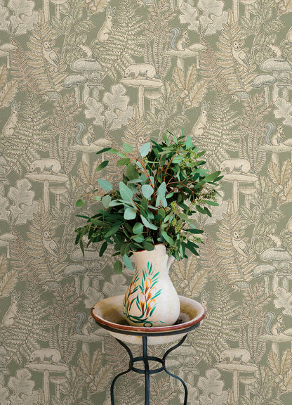 Chesapeake Oak & Moss Holt Wallpaper - Sage