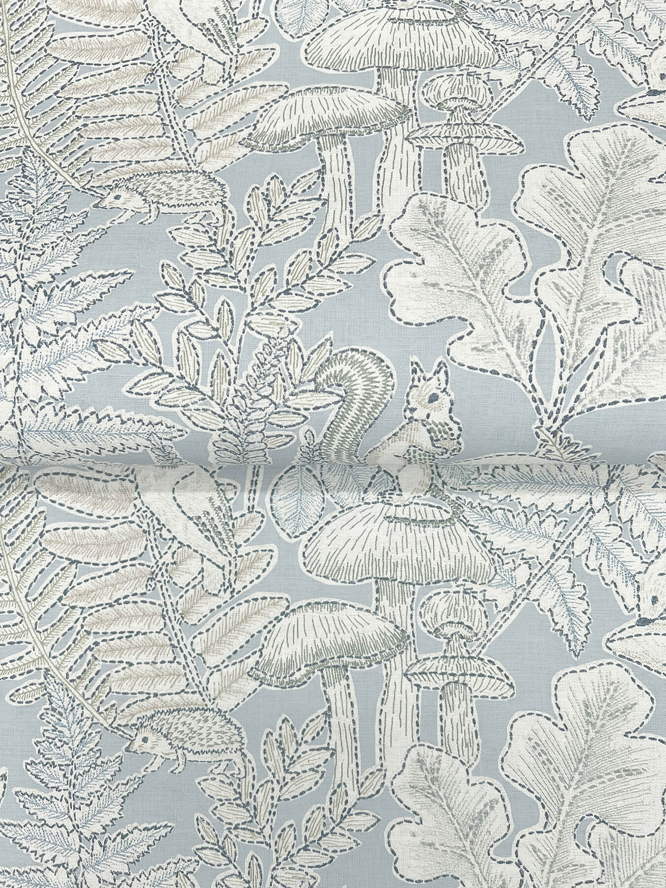 Chesapeake Oak & Moss Holt Wallpaper - Light Blue