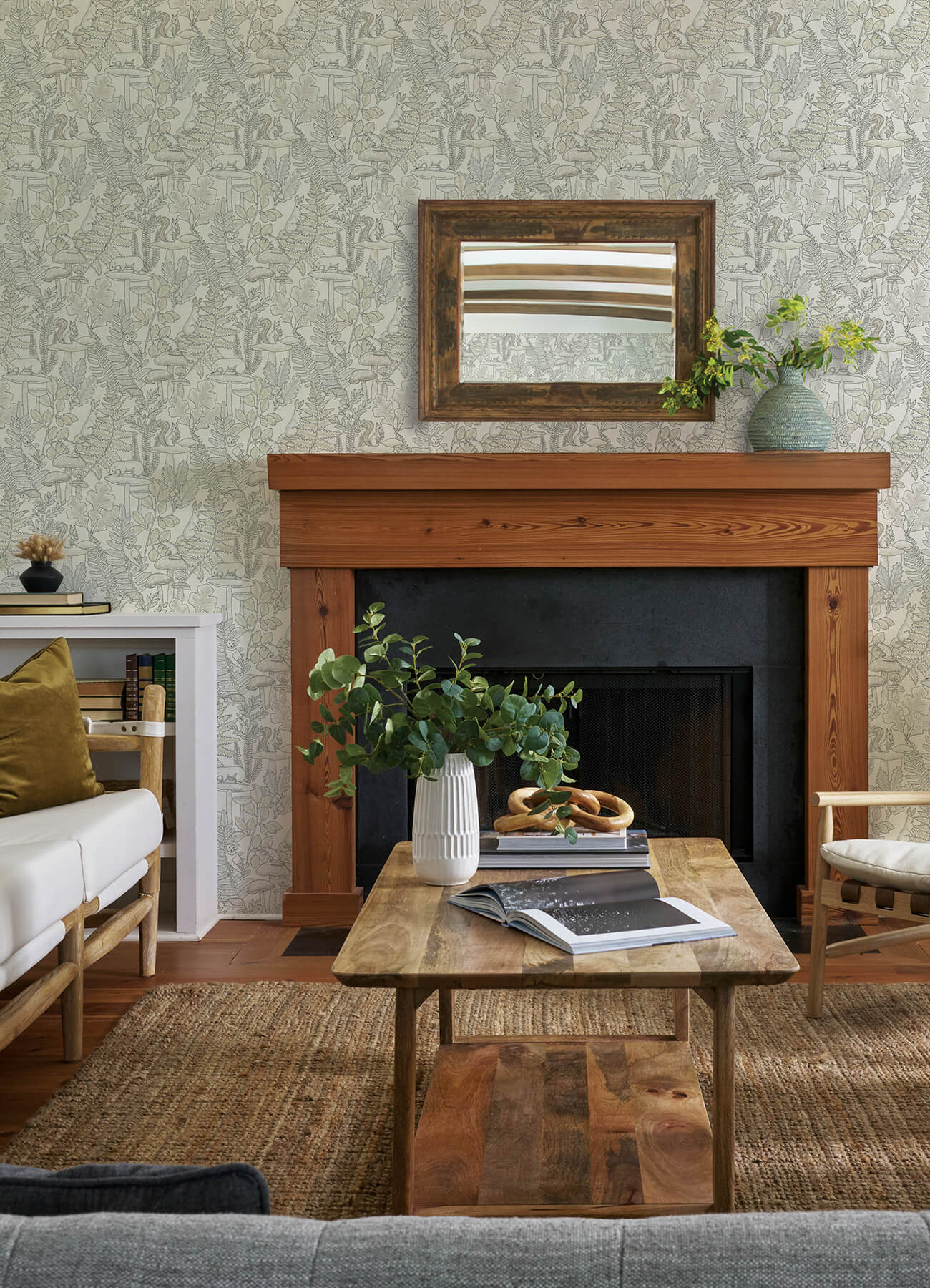 Chesapeake Oak & Moss Holt Wallpaper - Neutral