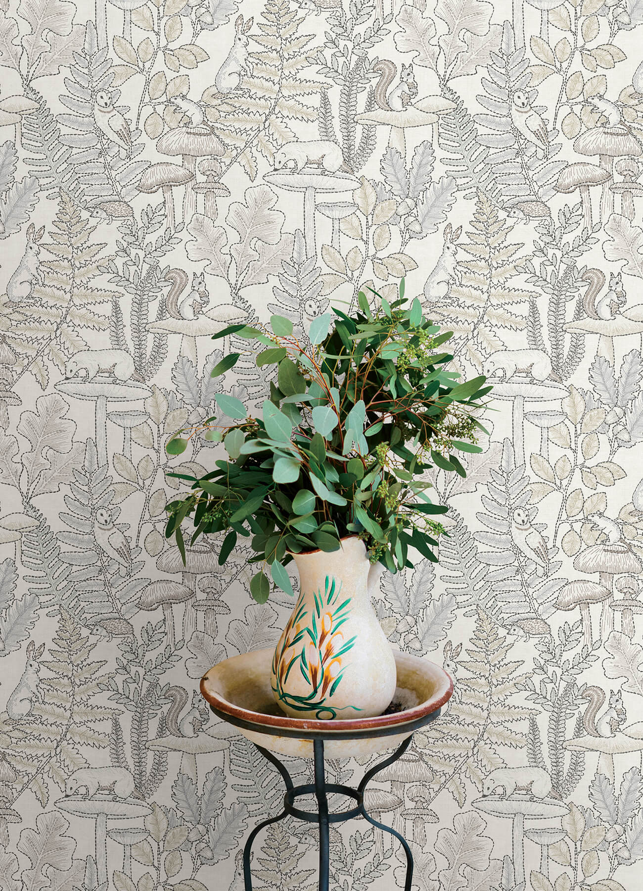Chesapeake Oak & Moss Holt Wallpaper - Neutral