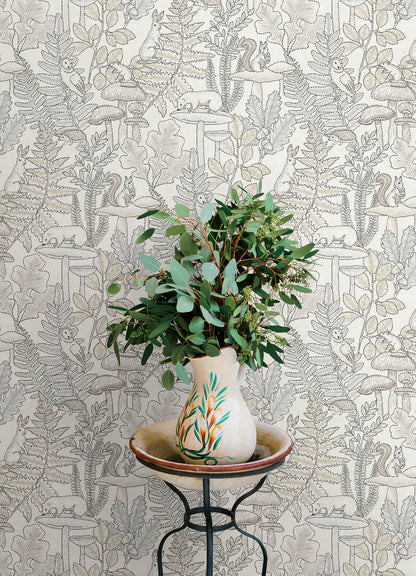 Chesapeake Oak & Moss Holt Wallpaper - Neutral